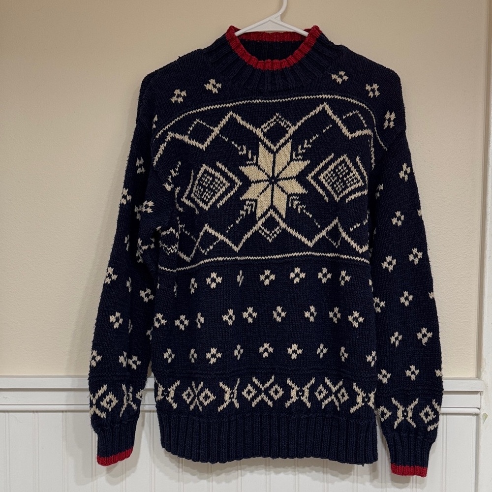 Ralph Lauren Navy and Cream Crewneck Sweater